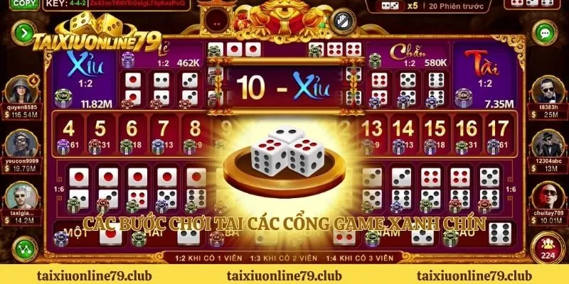 Các bước chơi tại các cổng game xanh chín