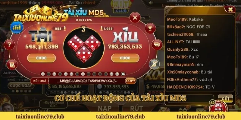 Cơ chế hoạt động của tài xỉu MD5